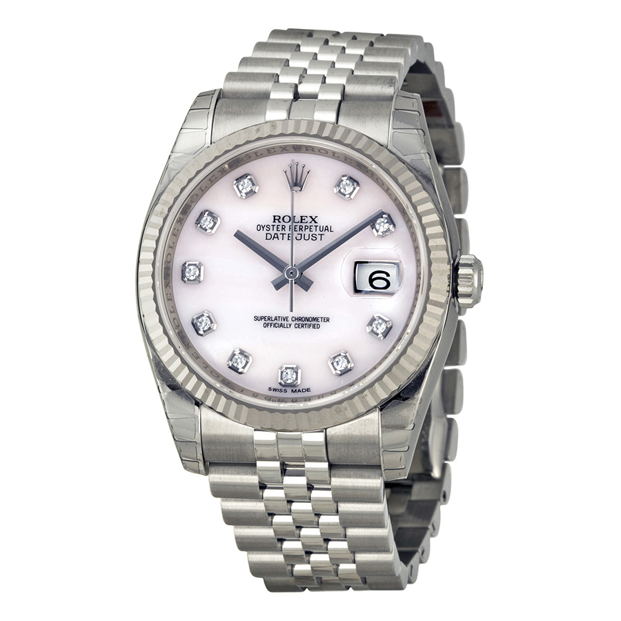 Classic Rolex Datejust 36mm MDJ Auto Watch in Polished Gold with Black Roman Numerals