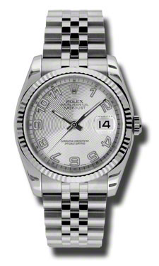 Rolex Datejust 36mm Steel & White Gold Silver Roman Dial Watch