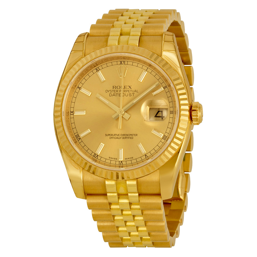 Rolex Datejust 36mm Stainless Steel Champagne Gold Dial Automatic Women's Watch Clone