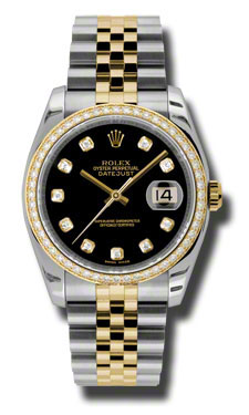 Rolex Datejust 116243BKDJ Dual Tone Luxury Gold & Silver Automatic Chronograph Watch
