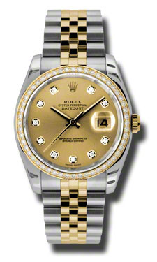 Stylish Rolex Datejust Imitation 30mm Gold & Steel Lady's Watch, Black Roman Dial