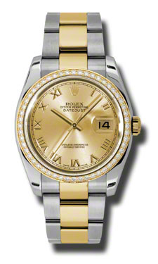 Rolex Datejust 116243CRO - Iconic 36mm Gold Bezel Automatic Chronograph Watch