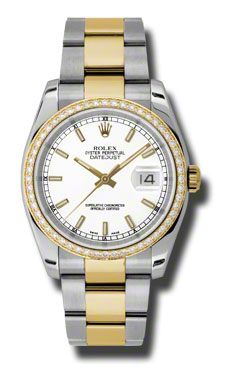 Rolex Datejust 36mm Imitation Gold & Diamond Accents Ladies Watch