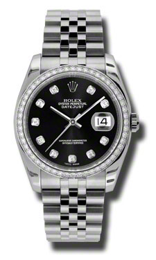 Replica Rolex Datejust Black Dial Automatic 40mm Swiss Watch - Jet Black Face, Stainless Steel, 100m Water Resistant