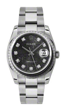 Swiss Replica Rolex Datejust 41mm Black Dial Automatic Precision Watch