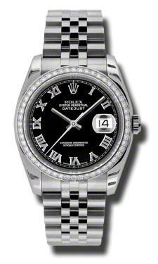 Luxury Rolex Datejust Clone in Black: Scratch-Resistant Sapphire Crystal, Automatic Movement