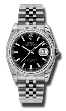 Rolex Datejust 116244BKSJ Imitation 36mm Swiss Automatic Black Dial Luxury Watch
