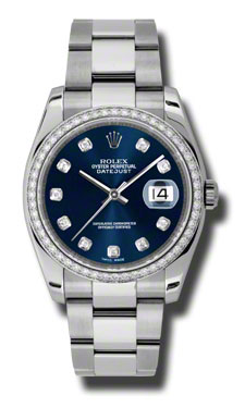 Vintage-Inspired Rolex Datejust Blue Steel Chronograph Watch - 41mm