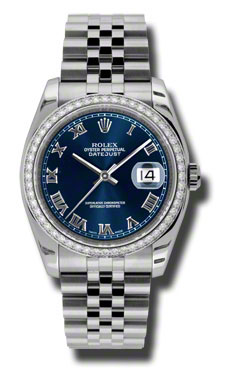 Rolex Datejust Classic 36mm Black and Silver Automatic Steel Mens Watch
