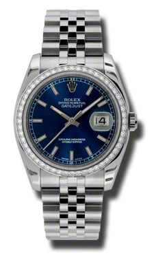 Rolex Datejust Classic Blue Steel Automatic Sapphire Crystal 36mm Water Resistant