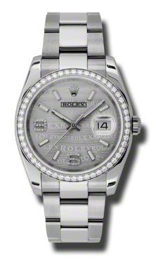Classy Rolex Datejust Imitation Automatic Diamond Bezel Silver Wave 36mm
