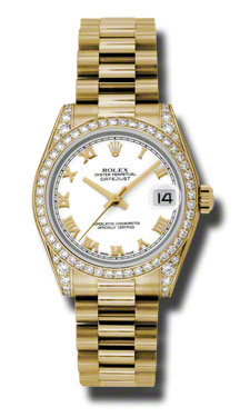 Rolex Datejust 41mm Classic Gold & Diamond Bezel Automatic Women's Watch