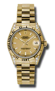 Champagne Rolex Datejust 41mm Steel & Gold Dial Automatic Lady's Watch Clone