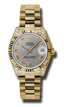 Rolex Datejust 178238GRP 18kt Gold Diamond Lugs Elegant Gold Watch