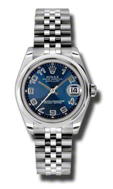 Rolex Datejust 36mm Steel Watch with Blue Diamond Dial & Jubilee