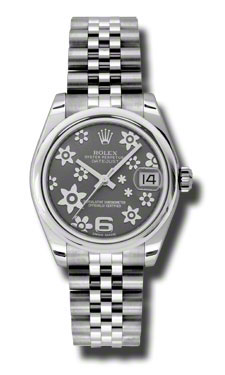 Luxury Imitation Rolex Datejust 178240RFJ with White Gold Bezels and Bezel Set Diamonds