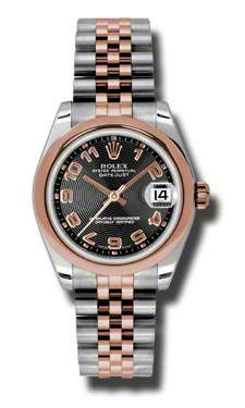Rolex Datejust 36mm Steel & Everose Gold Diamond Dial Watch