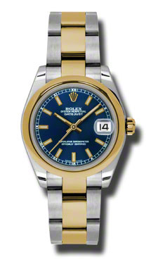 Rolex Datejust 178243BLSO Classic Fusion Gold-Plated Bezel Automatic Watch