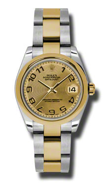 Timeless Elegance: Rolex Datejust Clone 178243CCAO Auto, 36mm Gold-Plated Case, Beige Dial Watch