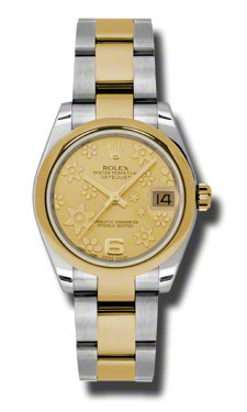 Rolex Datejust 178243CFO Auto Gold & Diamond bezel Timepiece