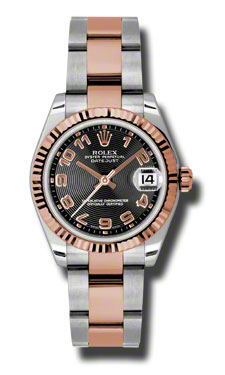 Rolex Datejust 178271BKCAO Clone - Automatic, Black Chrome Case, Silver Dial, 31mm, Water-Resistant Timepiece