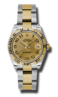 Classic Rolex Datejust 178273CCAO Clone in 18K Gold with Black Dial and Date Display Watch