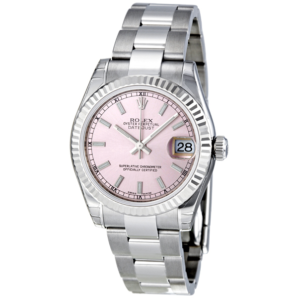 Omega Datejust 178274PSO: Swiss Automatic Gold-Plated Rose Gold Watch with Diamond Bezel