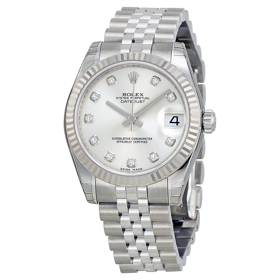 Stylish Rolex Datejust 178274SDJ Silver 11 Diamond Studded Luxury Watch