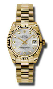 Rolex Datejust 178278MDP Classic Gold Charm Automatic Ladies Watch