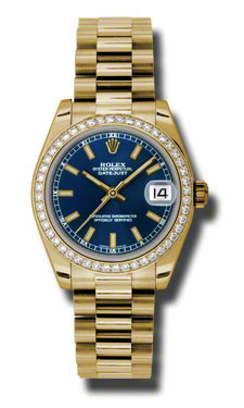 Rolex Datejust Blue Sapphire Steel Automatic Classic Lady's Watch