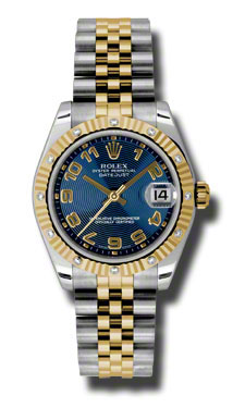 Rolex Datejust 178313BLCAJ Classic Lady's Steel Chronograph Watch - Swiss Clone
