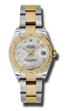 Swiss-Elegance Rolex Datejust 41mm Imitation Gold & Diamond Bezel Auto Chronograph Watch