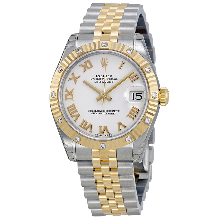 Rolex Datejust 178313WRJ - Elegant Lady's Watch with White Gold Case & Diamond Accents