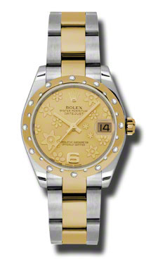 Rolex Datejust 178343CFO Elegant Gold & Diamond Bezel Automatic Watch