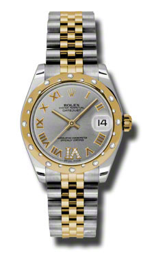 Replica Rolex Datejust 178343GRDJ Grey Face Automatic Steel Case Ladies Watch