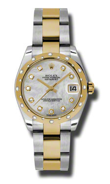 Rolex Datejust 178343MDO Elegance Steel Gold Bezel Automatic Watch
