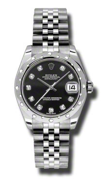 Omega Dazzling Diamond Datejust 178344BKDJ Gold and Black Watch