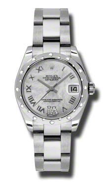 Rolex Datejust 178344MRDO Imitation Swiss Automatic Gold & Diamond Bezel Watch