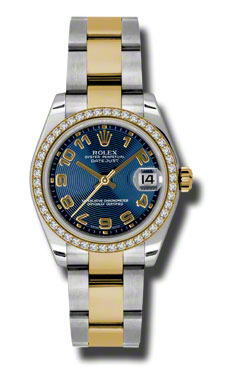 Rolex Datejust 178383BLCAO Classic Gold & Diamond Ladies Watch