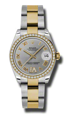 Rolex Datejust 178383GRDO Classic Gold Automatic 28mm Timepiece with Date Display