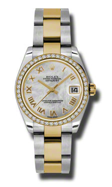 Classic Rolex Datejust 178383MRO - Lady's Timepiece in Rose Gold & Black Dial