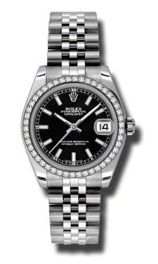 Rolex Datejust 178384BKSJ - Classic elegance in Rose Gold & Black Dial, Ladies Automatic Watch