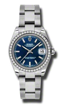Classic Rolex Datejust 178384BLSO Clone in Stainless Steel with Black Dial and Automatic Movement
