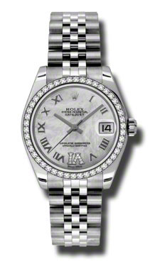 Rolex Datejust 178384MRDJ Swiss Clone Elegant Gold Bezel Automatic Watch