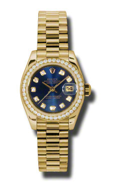 Gold-Plated Rolex Datejust 179138BLDP 36mm Automatic Pearl Bezel Watch