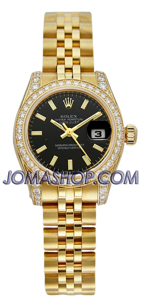 Rolex Datejust 179158BKSJ Classic Gold Charm Ladies' Watch