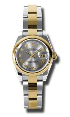 Rolex Datejust 179163GYRO Swiss Clone, 36mm, White Gold Bezel, Blue Sunray Dial Watch