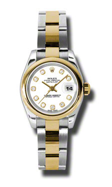 Classic Rolex Datejust 179163WDO Imitation White Gold Automatic Ladies Watch