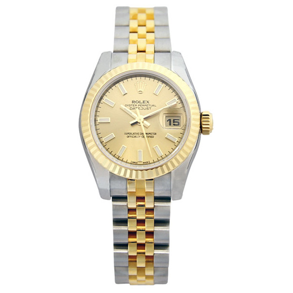 Vintage-Inspired Rolex Datejust Swiss Automatic Gold-Case Timepiece with Black Dial