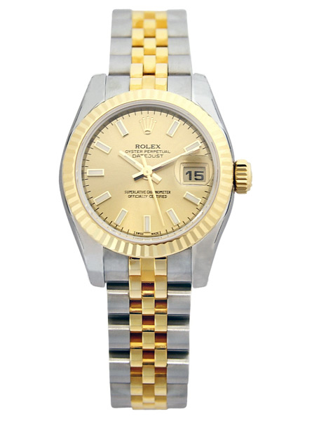 Rolex Datejust 179173 MSJ Imitation 36mm Gold-Plated Stainless Steel Automatic Watch with White Dial & Date Display